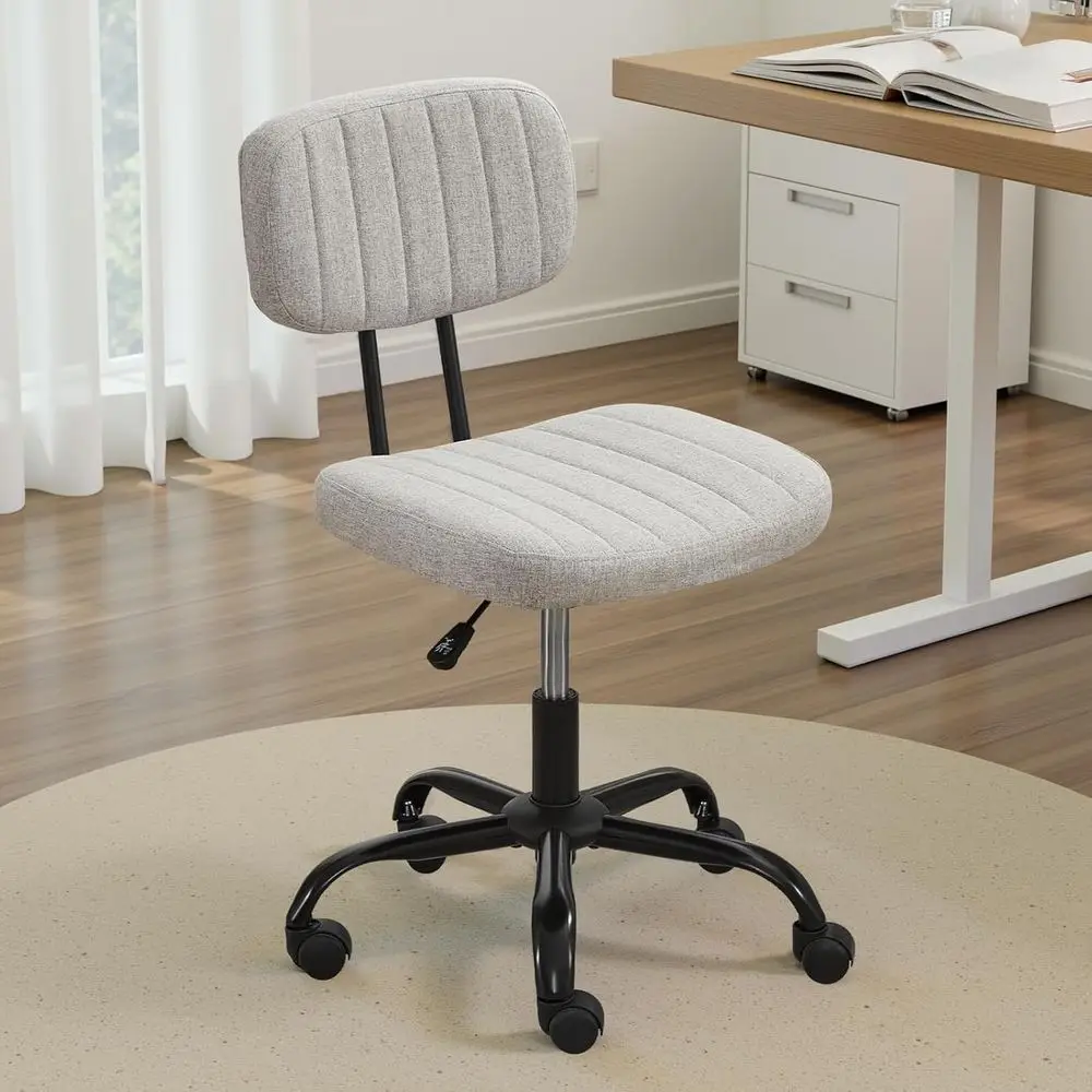 

Small Home Oice Desk Chair with Wheels, ArmlComy Vanity Chair Swivel Computer Task Chair No Arms, ern Height Adjustable Low Back