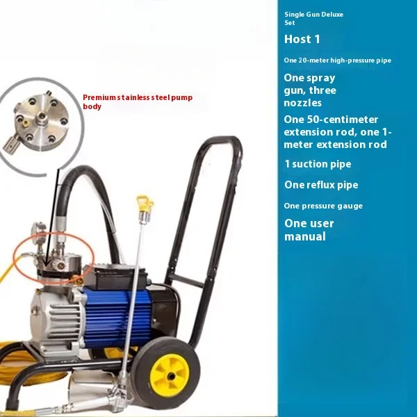 Spruzzatore airless ad alta pressione: verniciatura ad alta potenza con vernice al lattice, piccola macchina a spruzzo elettrica domestica per vernice ad olio, efficiente, facile da usare