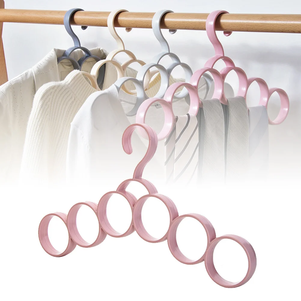 

1Pcs Plastic Multifunction Hanger Scarf Tie Rack Space Saver Closet Organizer Large Hook Belt Holder Random Color