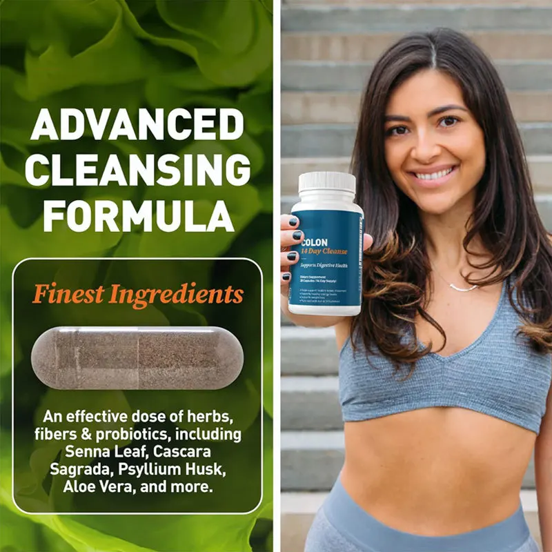 Advanced Cleanse Formula with Fiber, Herbs & Probiotics, Non-GMO, Supports Gut Health, Colon Cleanse & Detox