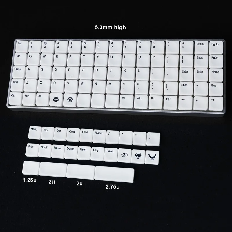 XDAL Sublimation Keycap Pbt Material DSA Profile Mechanical Keyboard Accessories for 40 60 75 Series AMJ40,NIU40,RGB75 Keycaps