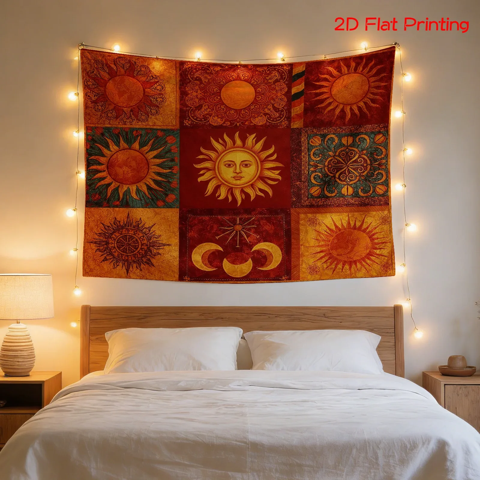 Large Boho Sun Tapestry Wall Hanging Solar Zodiac Celestial Mandala Art Bohemian Decor Tapestry 180x320cm