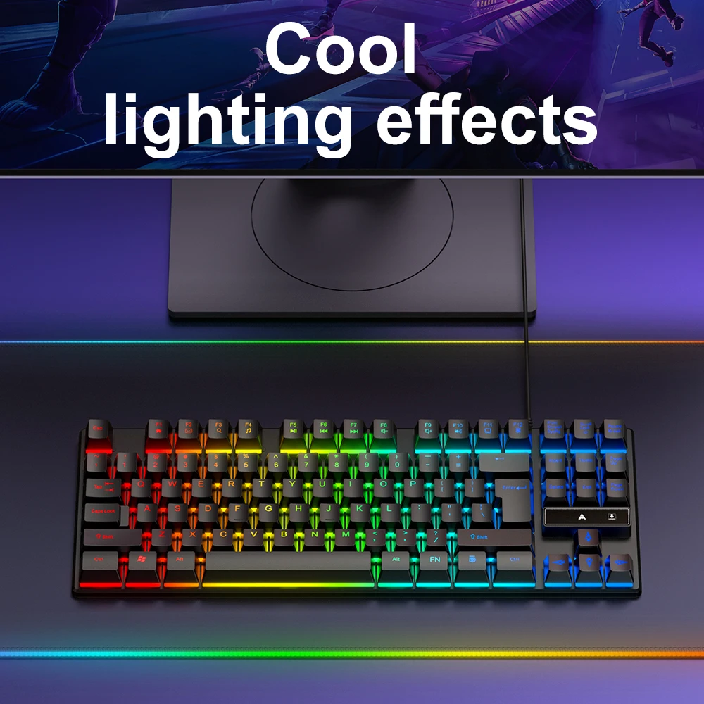 87 Keys TKL Membrane Keyboard - Gaming Keyboard Tkl ulasan dan harga