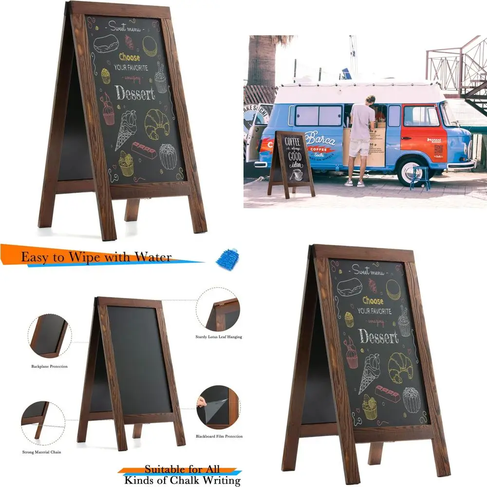 

Доска-штендер из соснового дерева 40x20 см в деревенском стиле, уличная, с подставкой