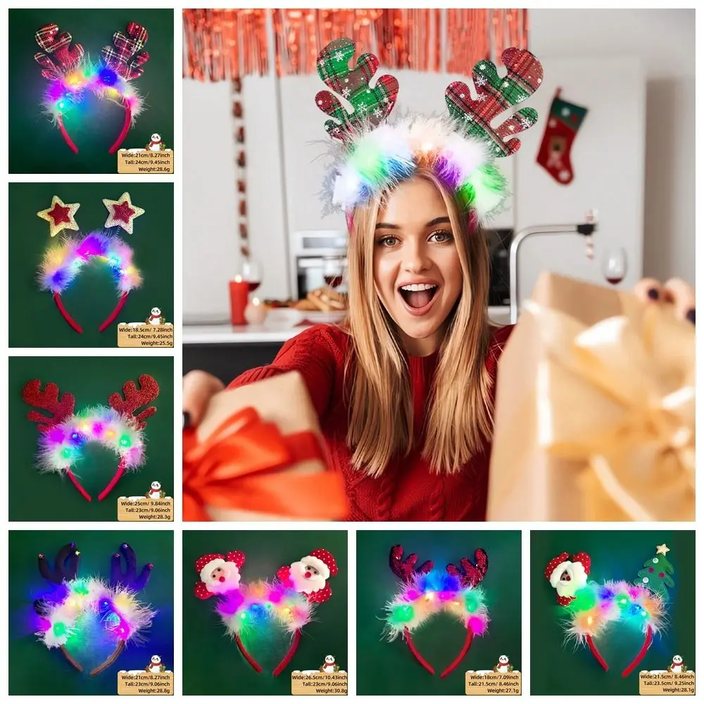 LED LED Weihnachten Stirnband Bunte Kopfschmuck LED Licht Weihnachten Stirnband Glowing Weihnachtsbaum Weihnachtsbaum Schneeflocke Haarband