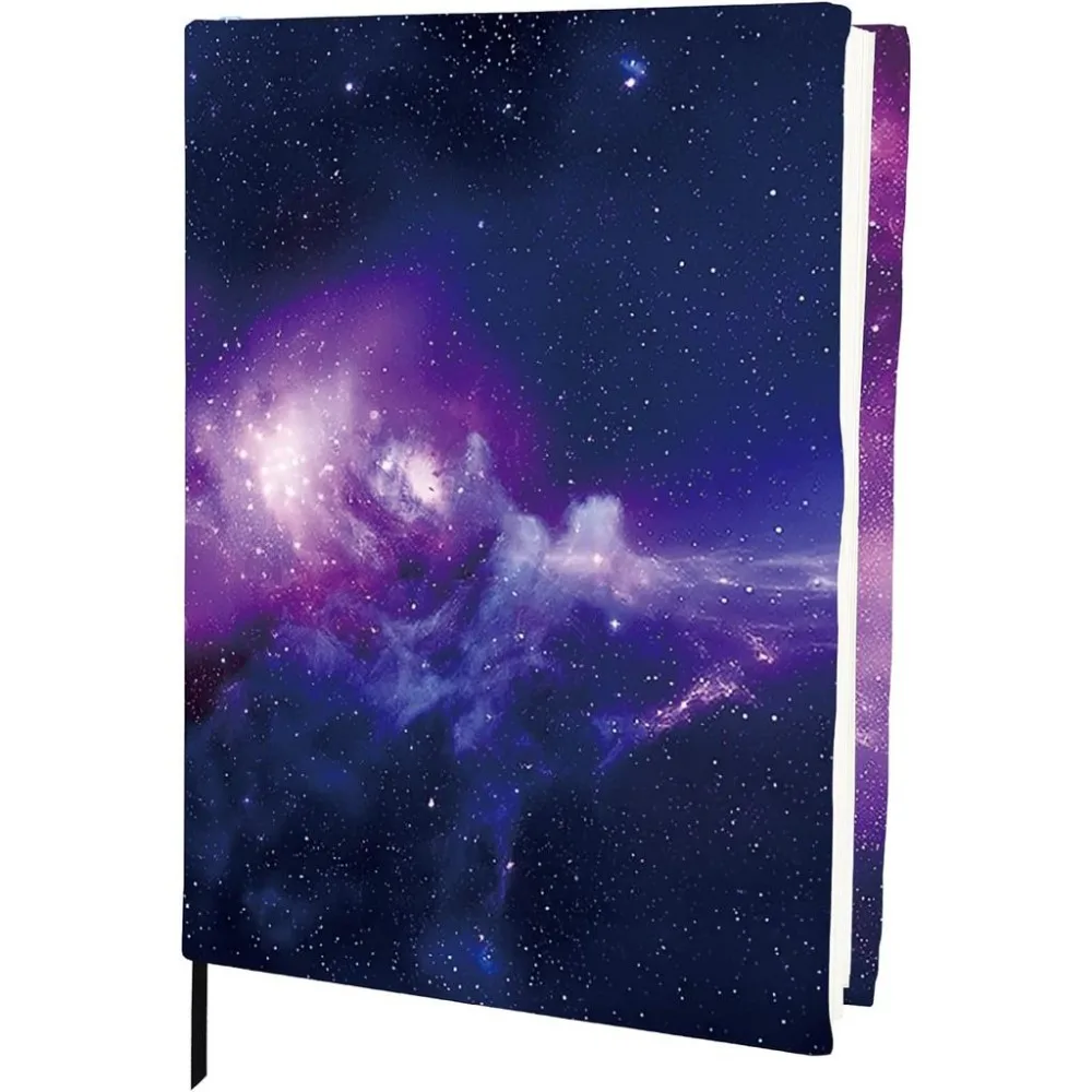 Stretchable Book Cover Protector Galaxies Star Cloud Washable Reusable Jumbo Fabric Cloth Up to 9x11In Elastic Sleeve Stretchy