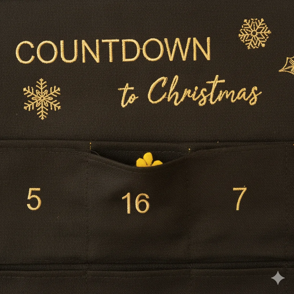 

Fabric Christmas Advent Calendar With 24 Pockets Wall Hanging Countdown Bag For Home Holiday Decoration