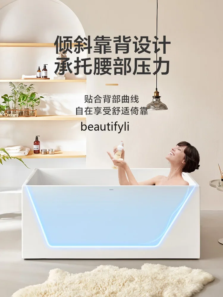 Bathroom Acrylic Bathtub Household Small Apartment Double Bed & Breakfast Bath Thin Edge Independent Japanese Bathtub