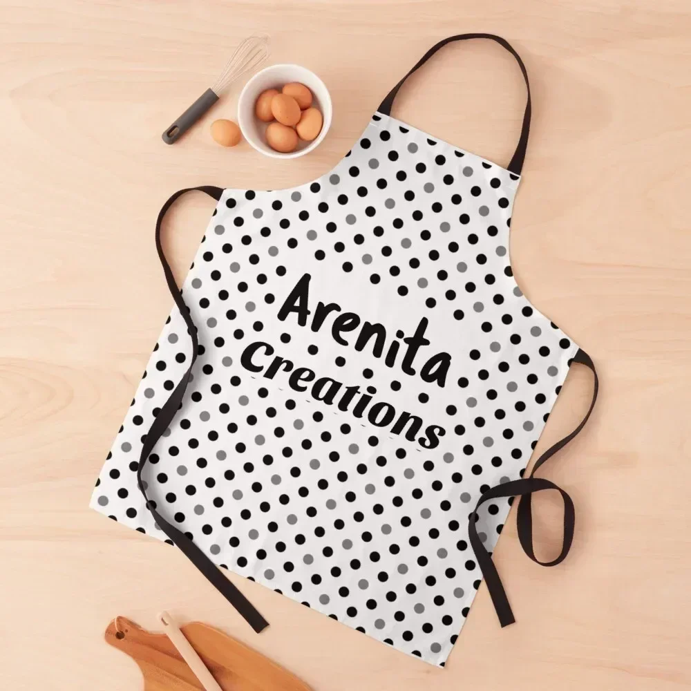 

Arenita Creations black and grey dot with white Background. Apron For Home Accessories For Man Haircut Custom Apron