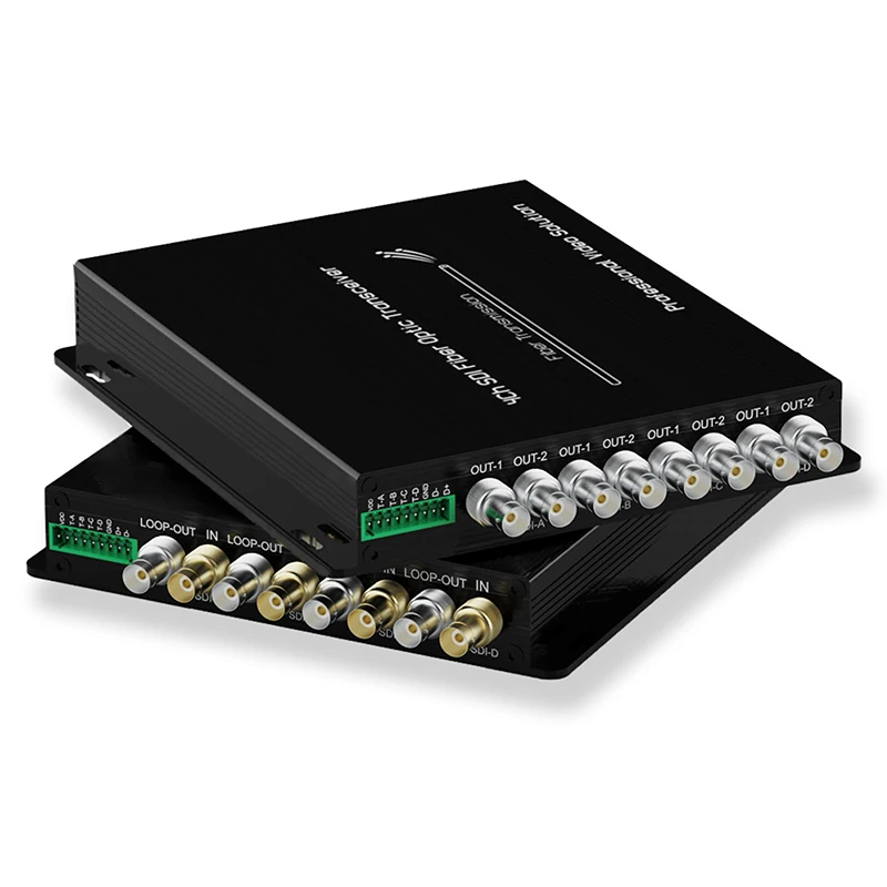 4CH 3G HD-SDI Fiber Extender with RS485 Tally LoopOut 1080P SDI Converter Video Optical Transceiver SM 20km