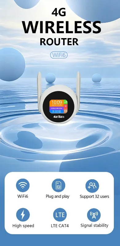 راوتر 4G LTE واي فاي 6 راوتر فتحة بطاقة SIM لاسلكي مع منفذ إيثرنت، نقطة اتصال متنقلة للجيب المحمول للاستخدام المنزلي والسفر في الهواء الطلق #6