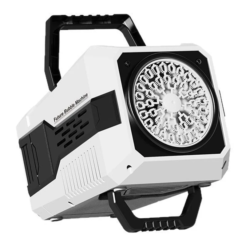 Máquina de bolhas ecológica, máquina de bolhas automática portátil com luzes LED para jogos aquáticos internos/exteriores, festas