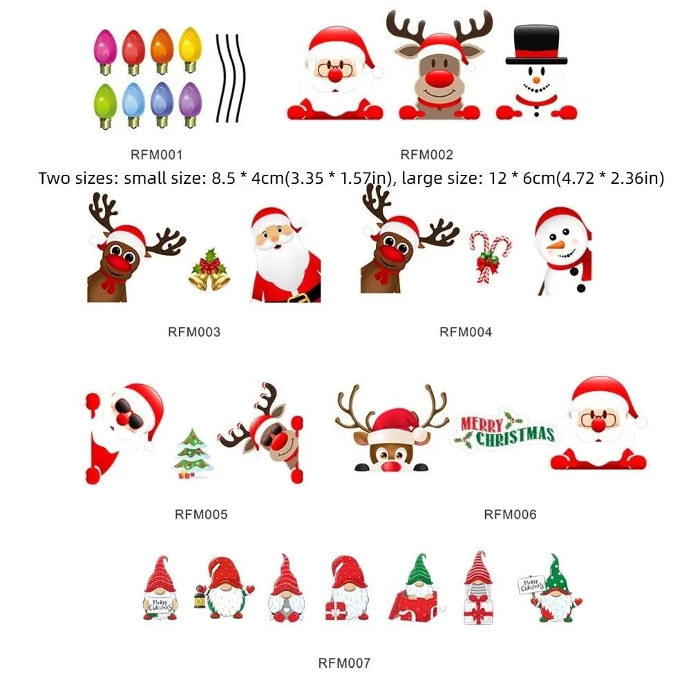 يوم الكرتون سانتا كلوز سيارة التصميم الديكور الملحقات الخارجية عيد الميلاد ملصقات PVC سيارة المغناطيسي عاكس مائي