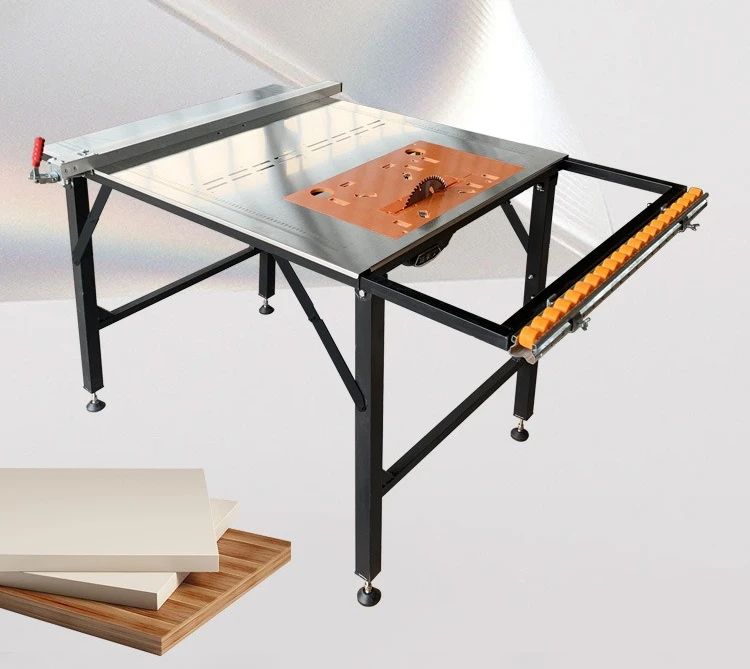 For Beichen Small Table Saw Folding Workbench Stainless Steel Cutting Machine Woodworking Push Table Multi-functional