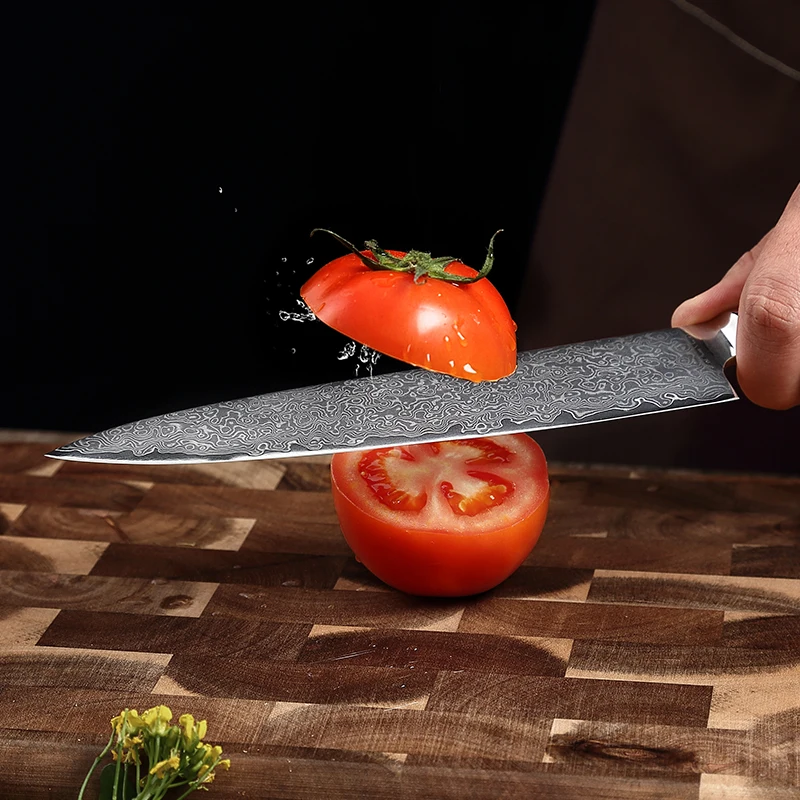 TJ POP 8 Inch Chef Knife 67 Layer Damascus Steel Gyuto Knife Japanese VG10 Kitchen Knife Sharp Meat Slicing knife Cooking Tools