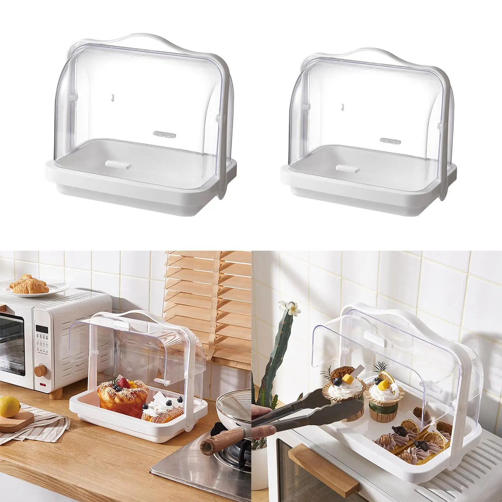 

Bread Storage Box Transparent Dessert Holder for Bedroom Living Room