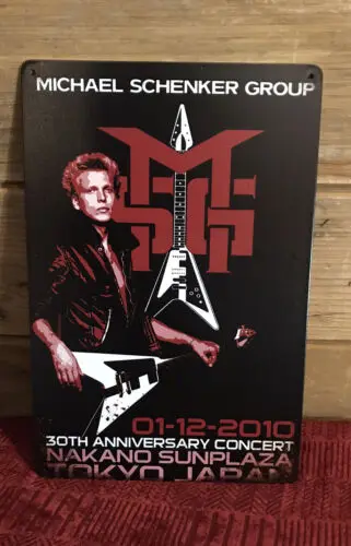 Michael Schenker Group MSG 30th Anniversary Tokyo Metal Tacker 8”x12” Sign