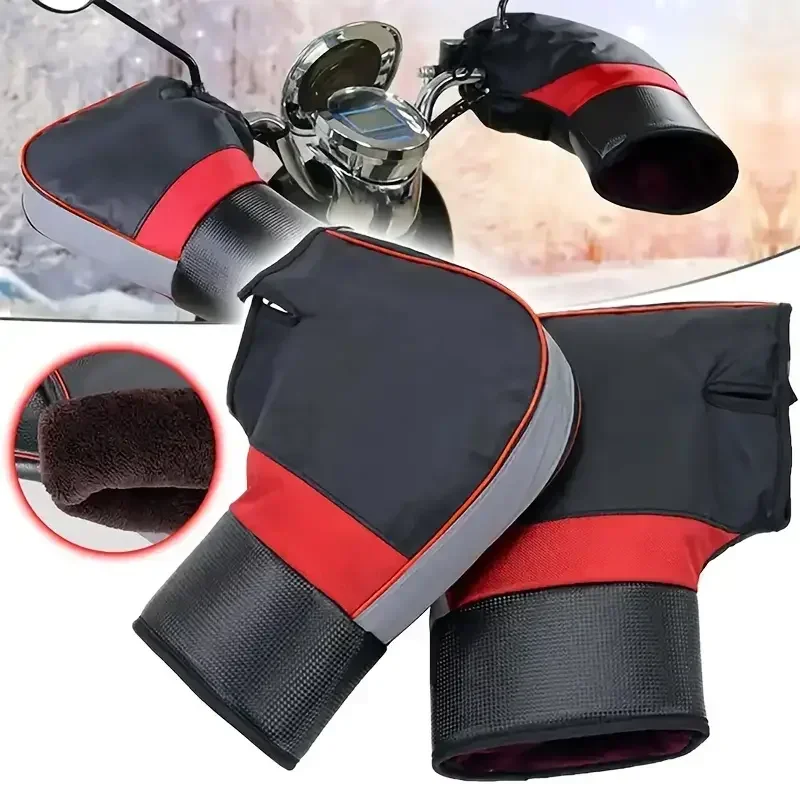 1Pair Motorcycle Scooter Bicycle Bike Windproof Rainproof Winter Keep Warm Hot Protect Handlebar Handle Guard Cover Gloves