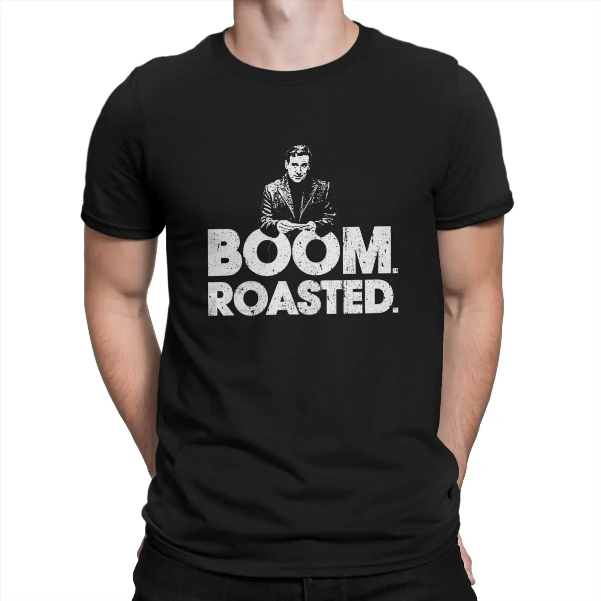 The Office Boom Roasted Tshirt Men Tops Vintage Summer Streetwear T Shirt