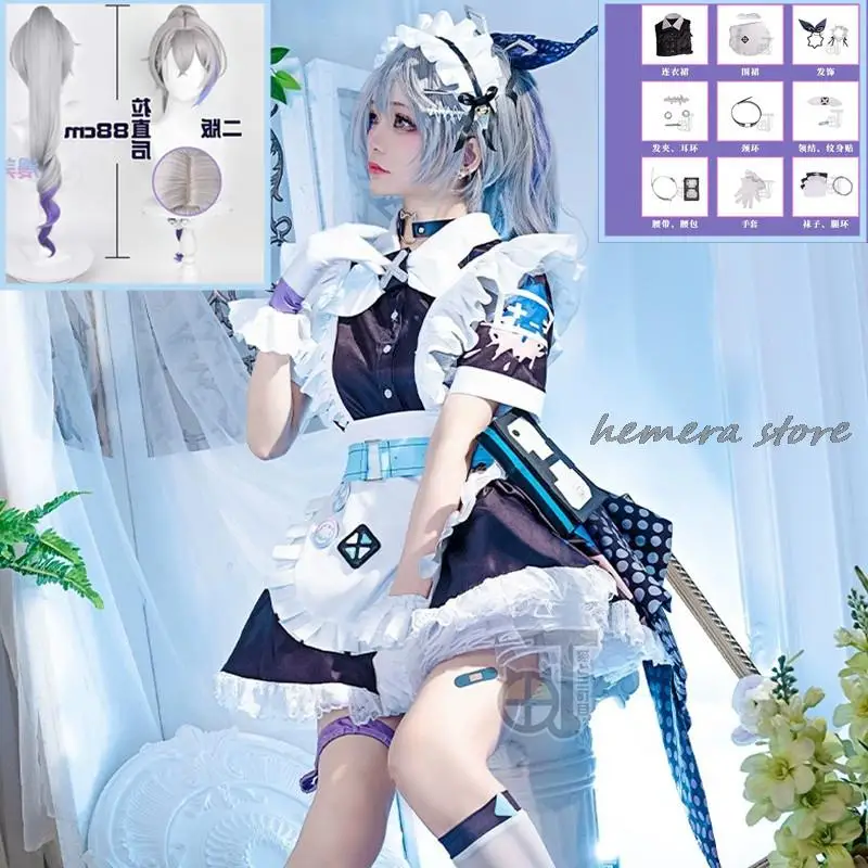 

Honkai: Star Rail Cosplay Game Silver Wolf Cosplay Costume Weet Maid Dress Anime Uniform Halloween Party Outfit For Women