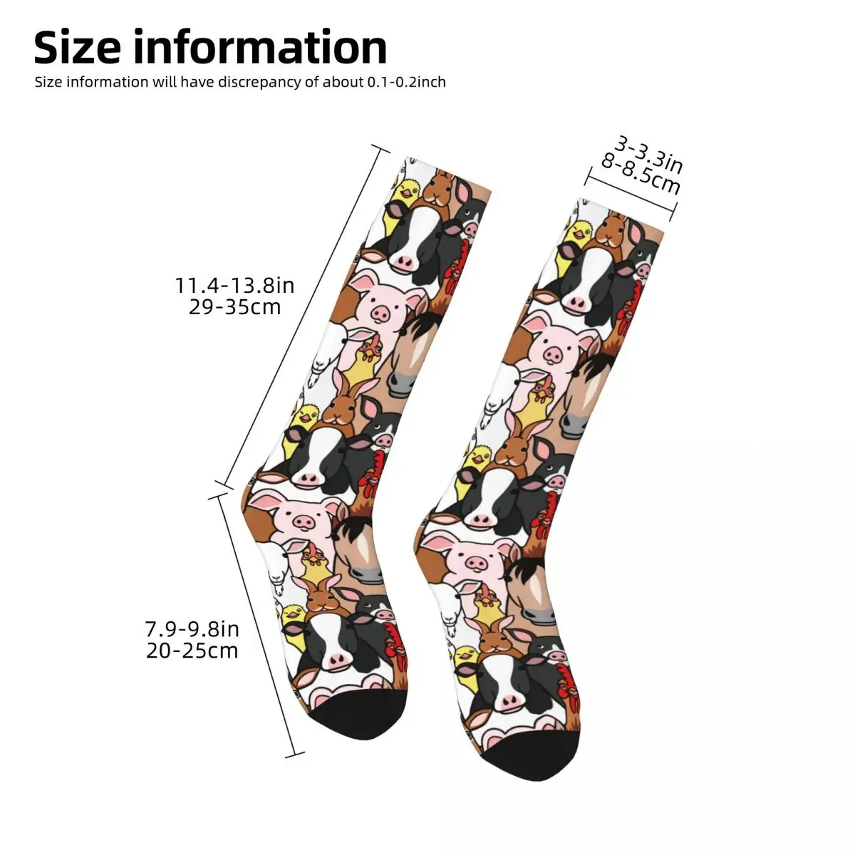 Over Calf Socks Farm Animals Farmhouse Animal Merch for Men Cozy Socks All Seasons Best Gifts Idea