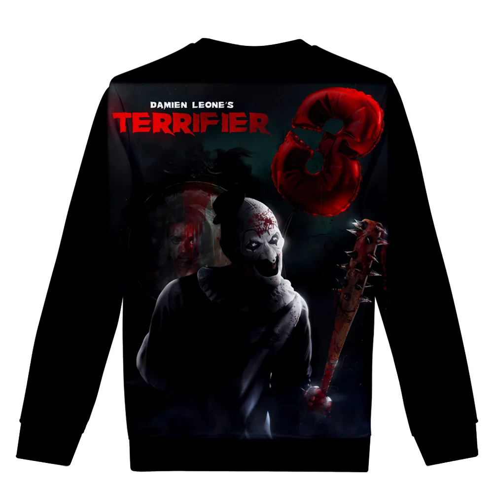 Terrifier 3 Sweatshirt Man/Woman Streetwear Fashion HipHop Hoodie Streetwear Round Neck Pullover Long-Sleeved Pullover