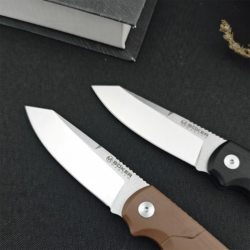 Outdoor Tactical Hunting Folding Knife High Hardness 440A Blade G10 Handle with Pocket Clip Practical Camping EDC Survival Tool