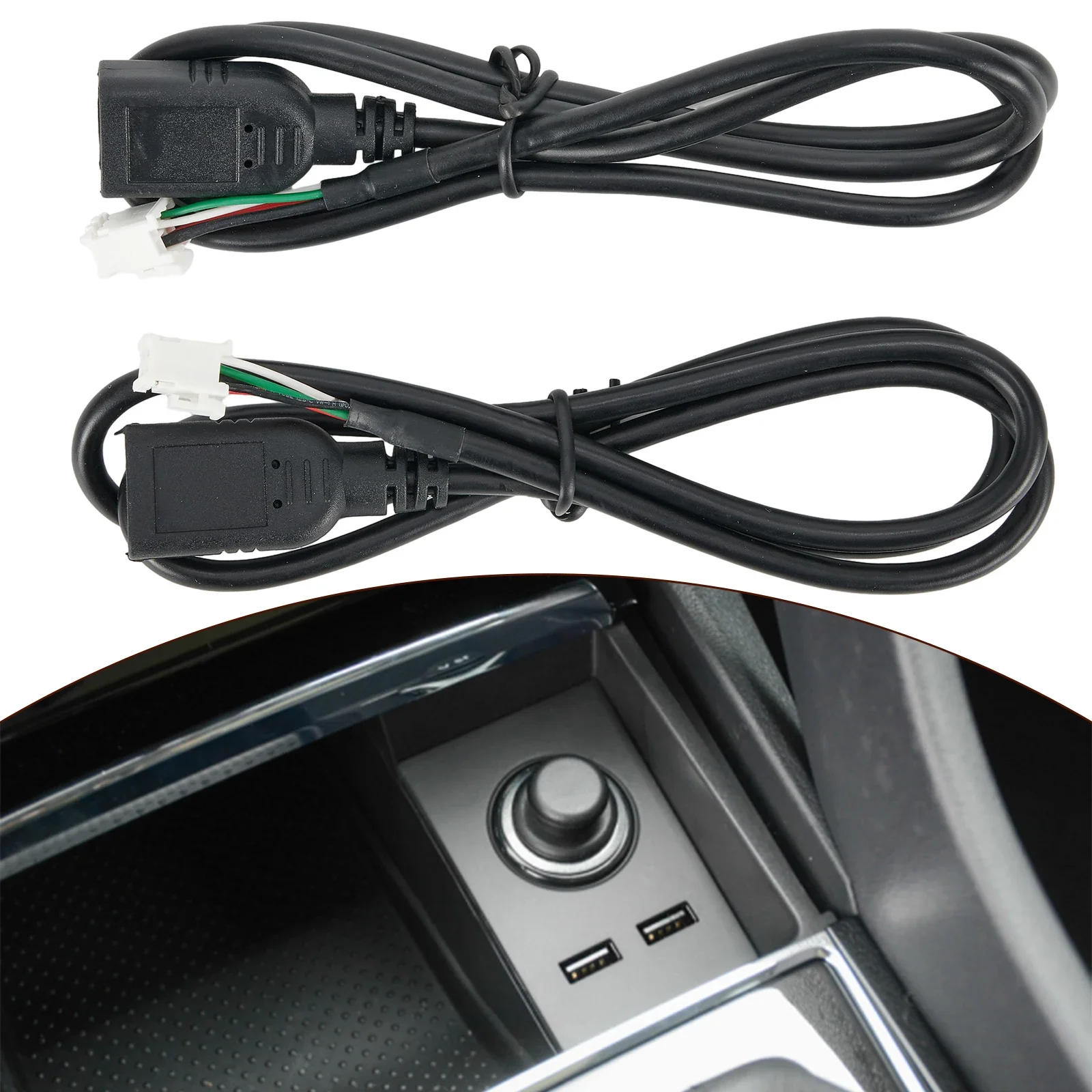 2pcs 4Pin + 6Pin Connector  Car USB Extension Cable-Adapter   Auto-Radio Stereo 75cm  Cable Car  Electronics