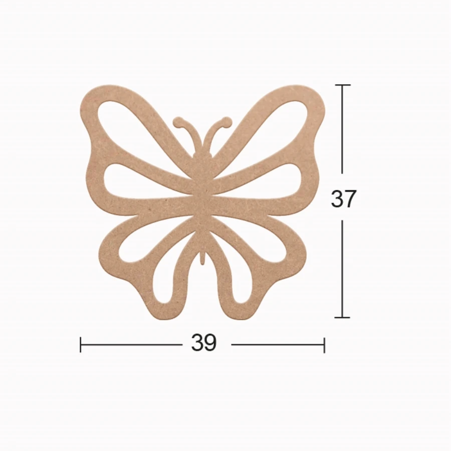 DS85 Decorative Wall Decoration Butterfly, Unpainted Mdf Trim