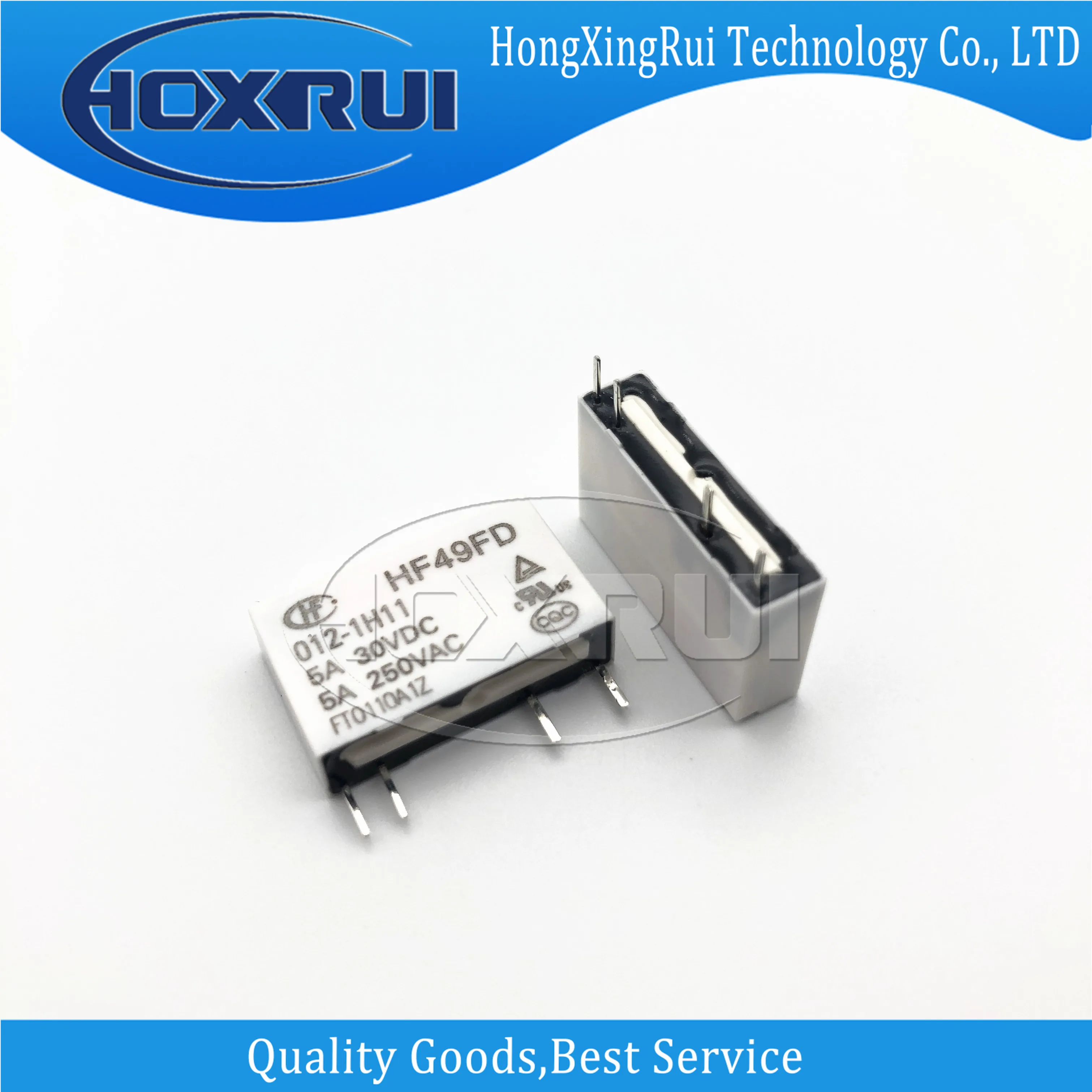 (1 piece)，HF49FD-012-1H11,DIP-4,Power relay ,Single pole single throw/Normally open ,SPST-NO, 12VDC, 5A/250VAC, 5A/30VDC,