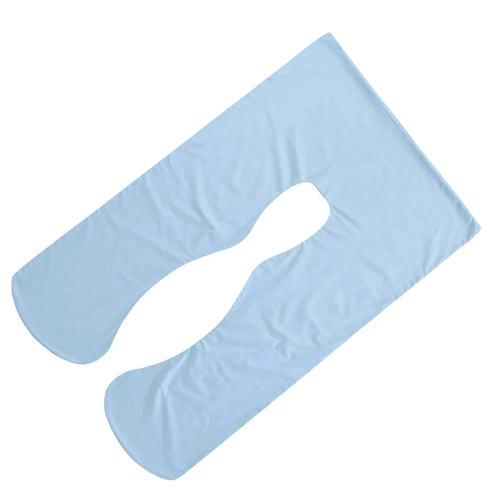 1 قطعة وسادة الحمل وسادة الأمومة غطاء U شكل قابل للغسل الزاوية المستديرة الجسم دعم النوم للنساء الحوامل الأزرق