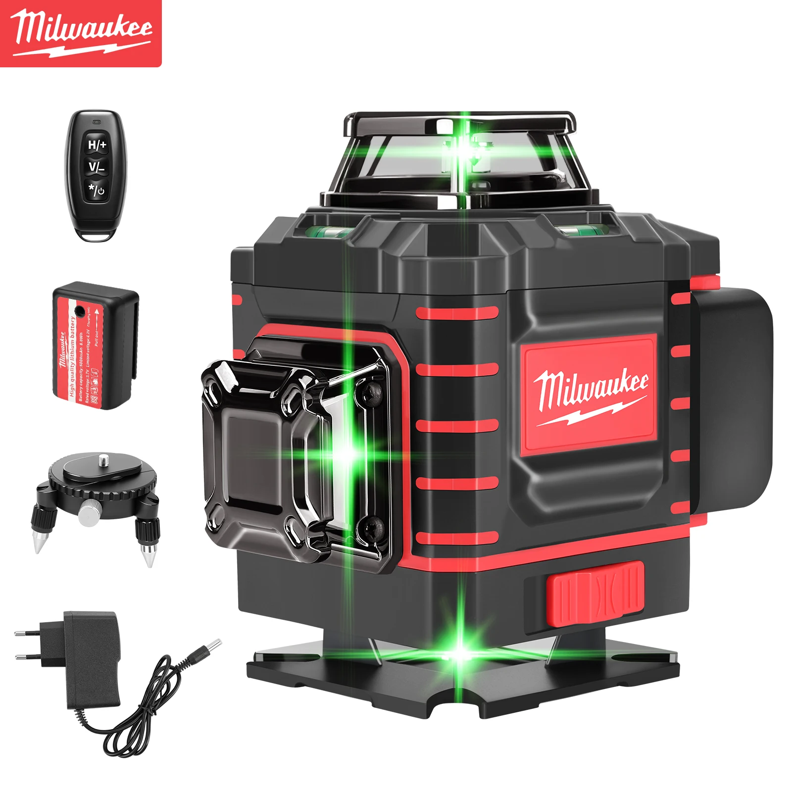 Milwaukee Degree Vertical Cross Laser Level 360 Green Beam  Horizontal And Vertical Rechargeable Battery green laser level tools