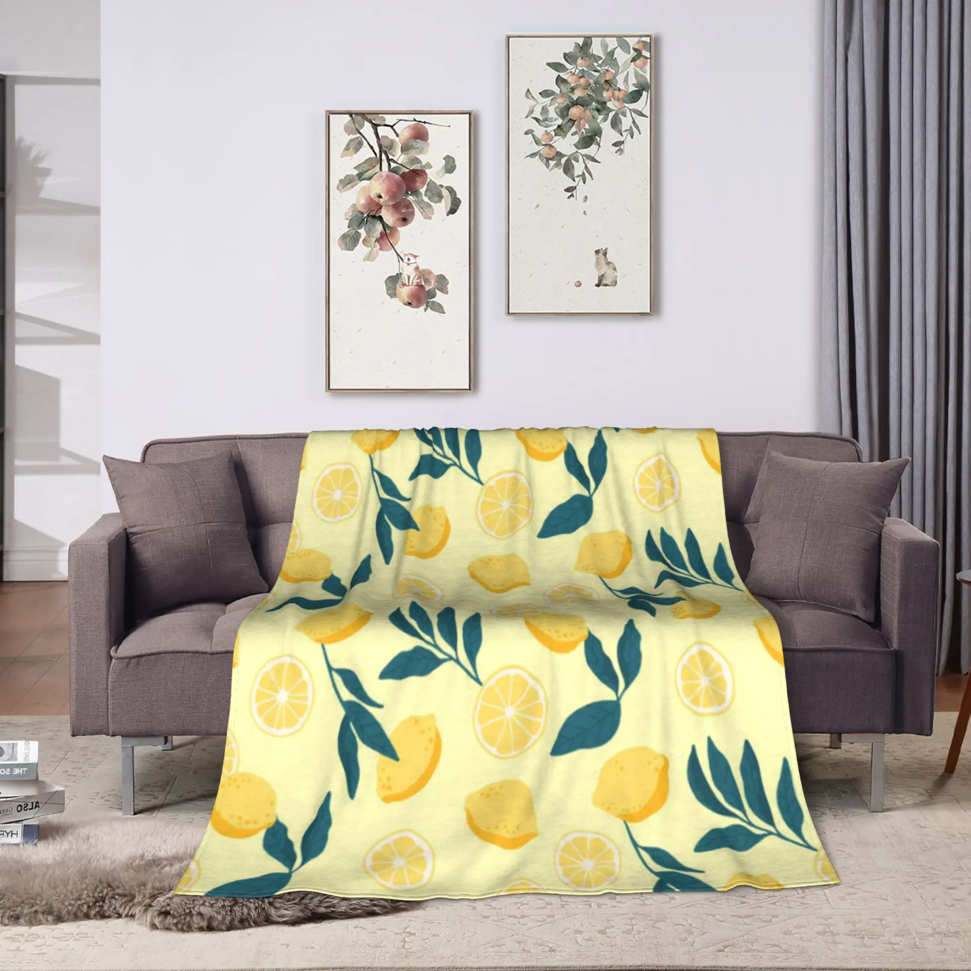 Cute Fruit Vegetable Flannel Blanket Winter  Soft Throw Blanket for Boy Girl Couch Bed Novelty Bedspread Sofa Bed Cover