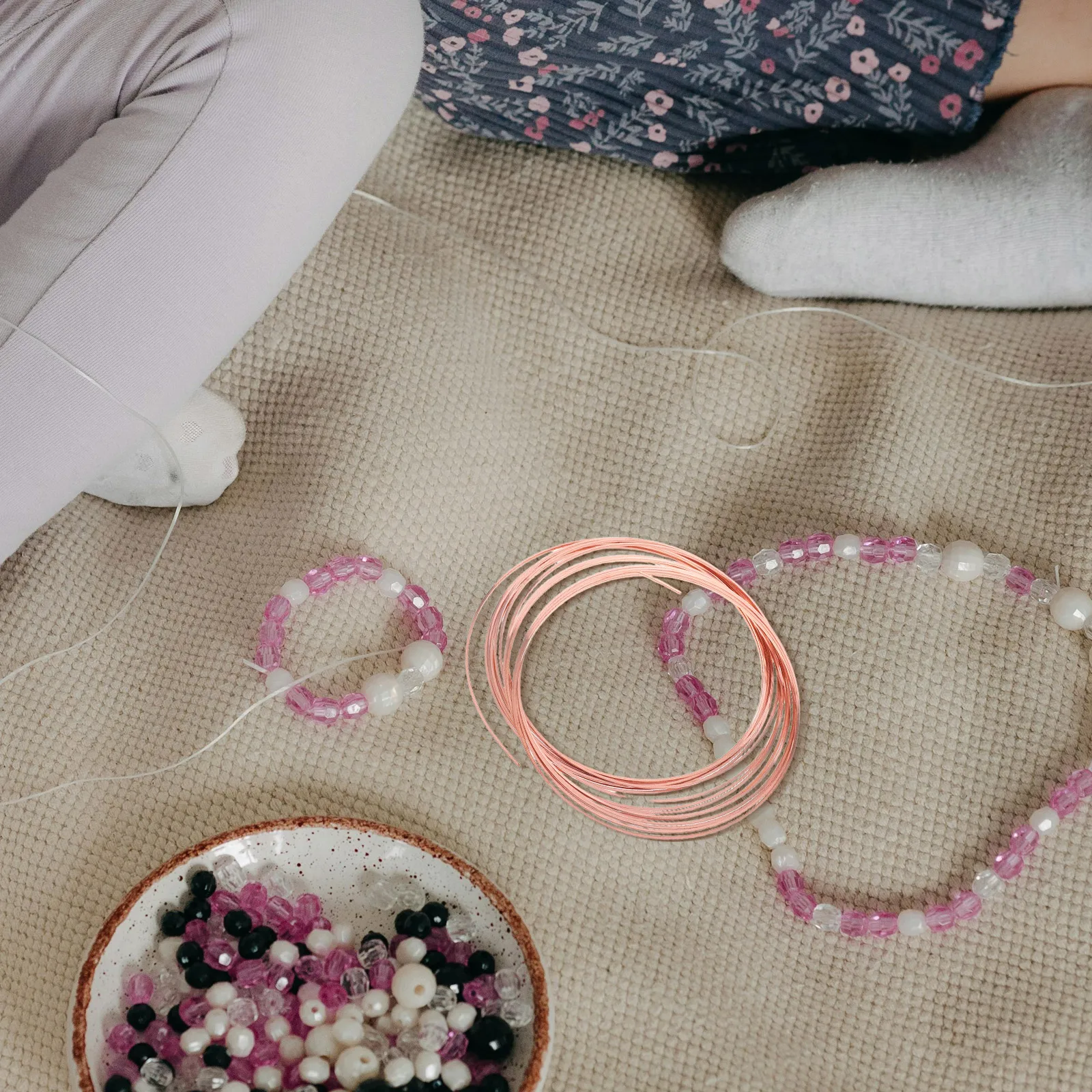 

Handmade Copper Wire Crafts Jewelry Bracelet for Beads Beading Supplies Making Square