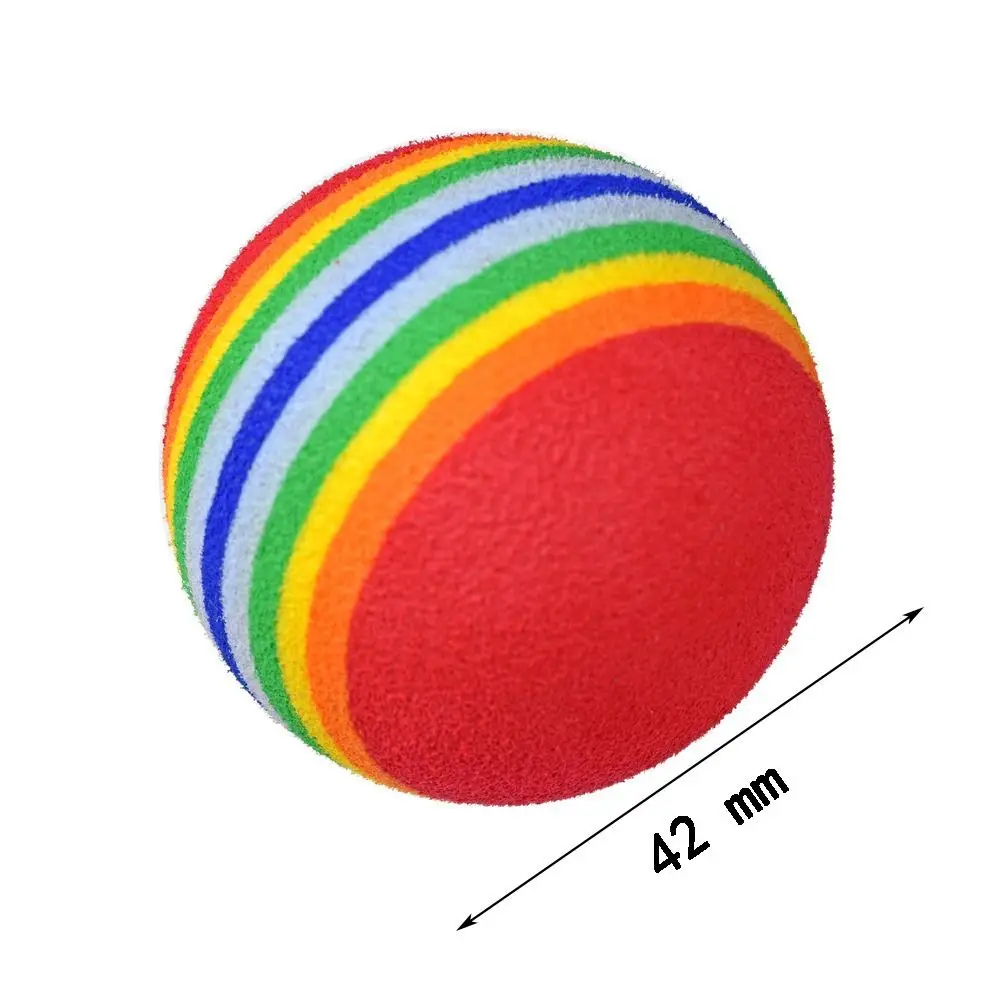 Gran oferta de pelota de esponja EVA, sonajero interactivo para masticar, arcoíris, amarillo y azul, pelotas de entrenamiento de Golf, juguetes para jugar en interiores, suministros para mascotas