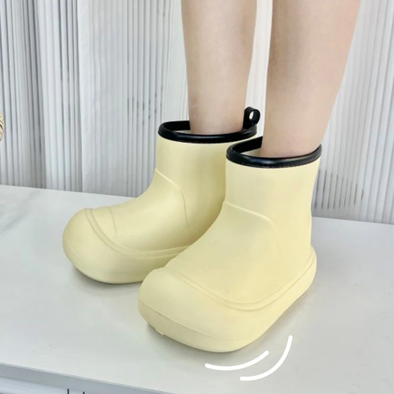 Rainboots 2024 New Thick Sole High cut Fashion Parent Child Anti slip Waterproof Rainshoes All Seasons