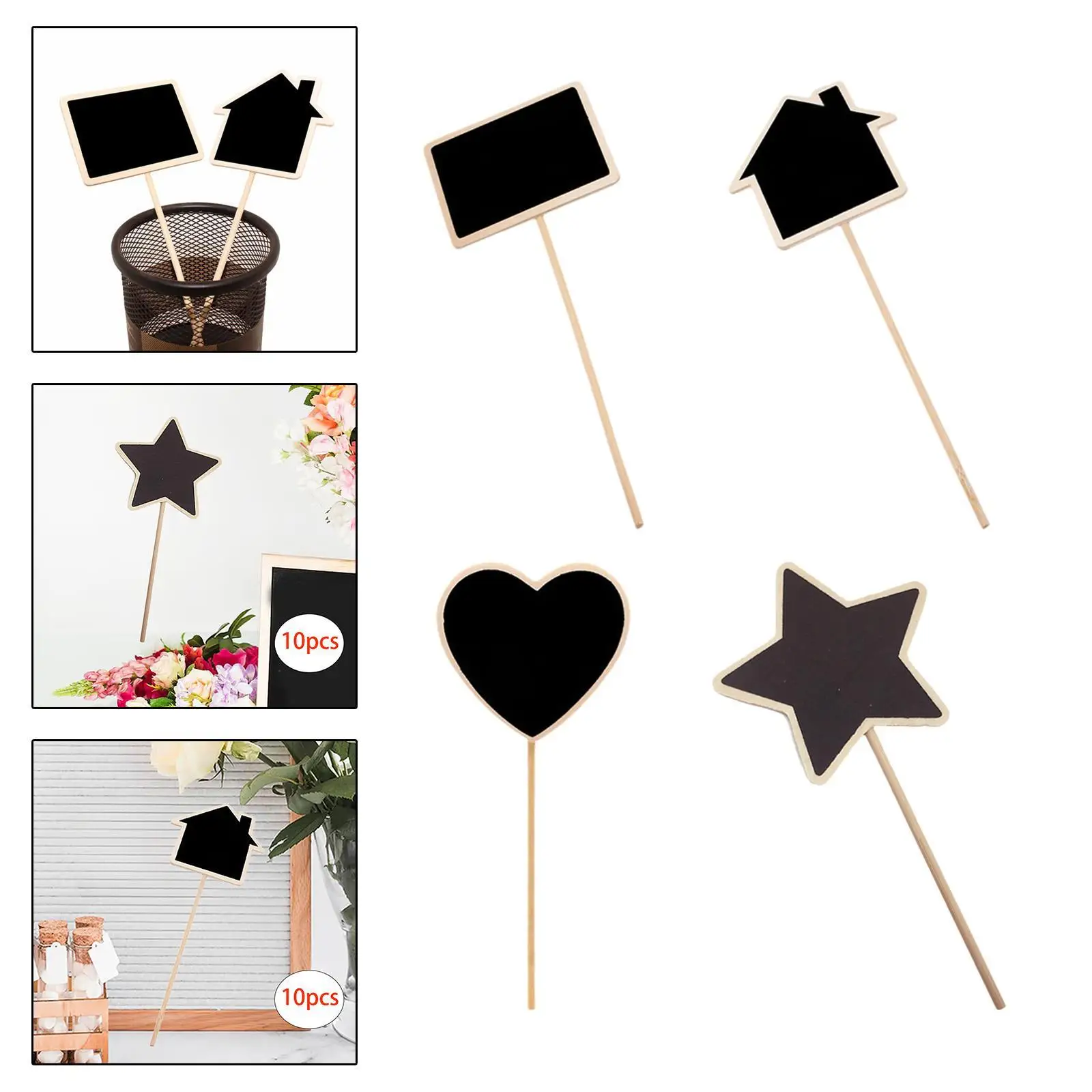 

Mini Chalkboards Signs 10x Reusable Ideal Gift Smooth Surface Vintage Style Portable Memo Board Blackboard Tag Table Signs