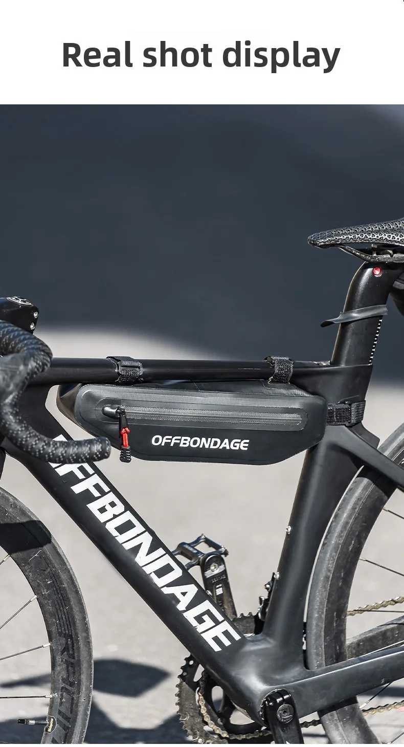 OFFBONDAGE 2L Fahrradtasche Dreieckstasche für Fahrradrahmen Wasserdichte MTB Rennrad Rahmentasche Unterrohrtasche – Detail 10