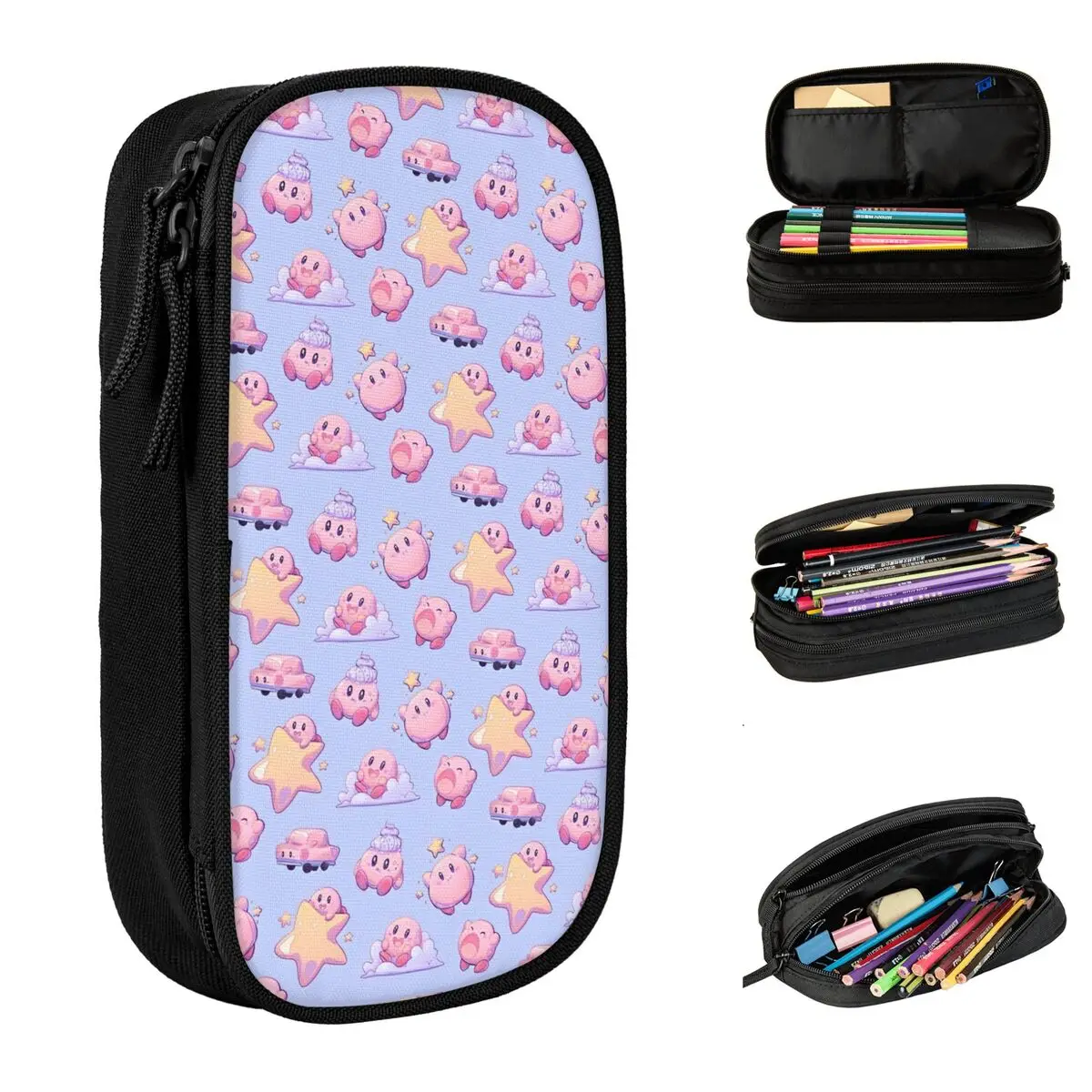 K-Kirbys Cartoon Stars Kawaii Pencil Case Anime Game Cute Pencil Pouch Pen for Student Big Capacity Bag School Gifts Stationery