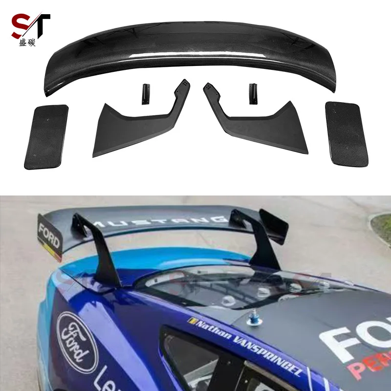 

Подходит для 24 Ford Mustang Mustang, хвост из углеродного волокна, модифицированный спойлер с фиксированным ветровым крылом, задний объем