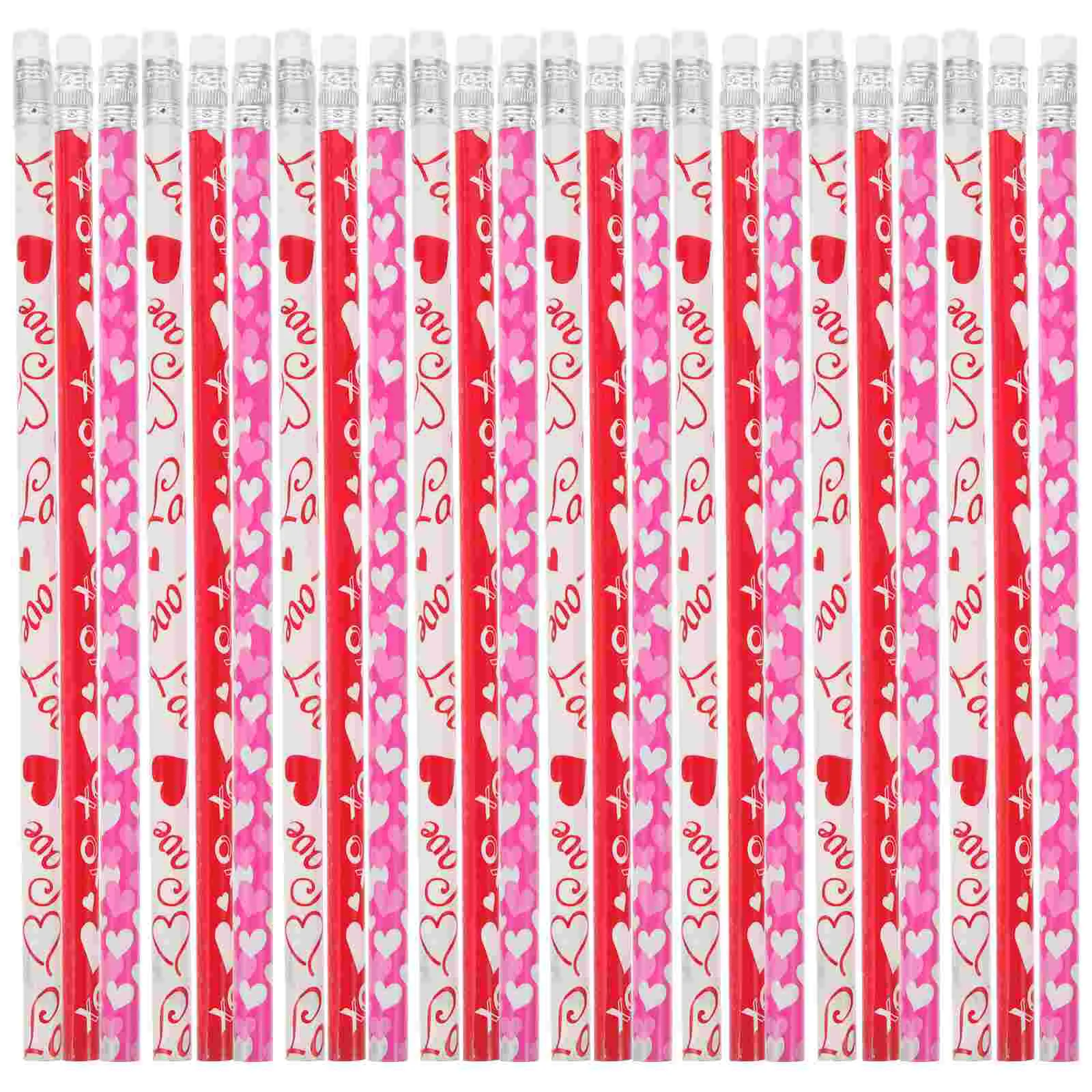 

50 Pcs Love Pencil Multi-function Sketch Pencils for Kids Writing Wood School Eraser Head Student