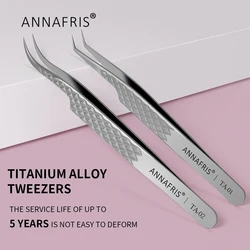 ANNAFRIS Eyelash Extension Titanium Alloy Tweezers High Quality Professional Eye Lash Tweezer Makeup Tools