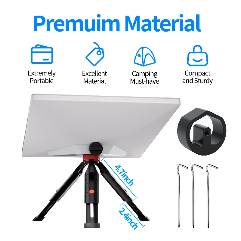 Starlink Mini Tripod Mount Adjustable Height and Tilt Satellite Pole Mount Kit with Original Pipe Adapter Portable