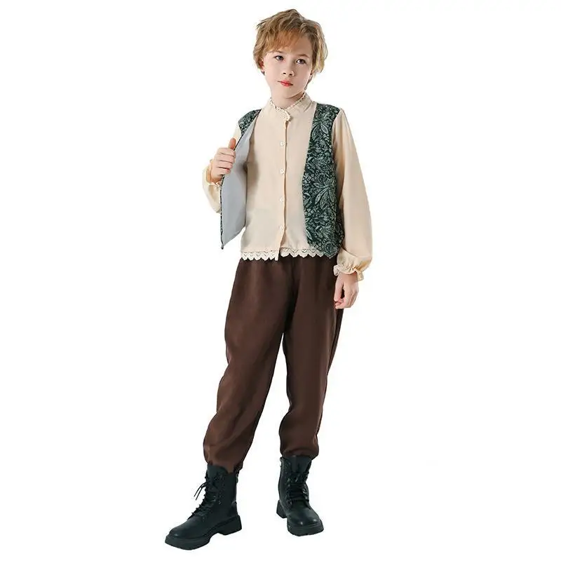 Traditional Retro Children's Dr for Art Performance Cultural Festival Girl's Costume Stage Performance Outfit Vintage Kids...