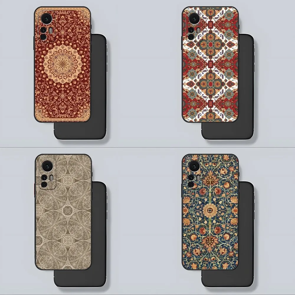 Phone Case for Xiaomi 13 12 Floral 11T Lite Ultra Redmi Note 12 pattern Persian carpet 10 Pro POCO F4 F5 X5 Pro Back Cover