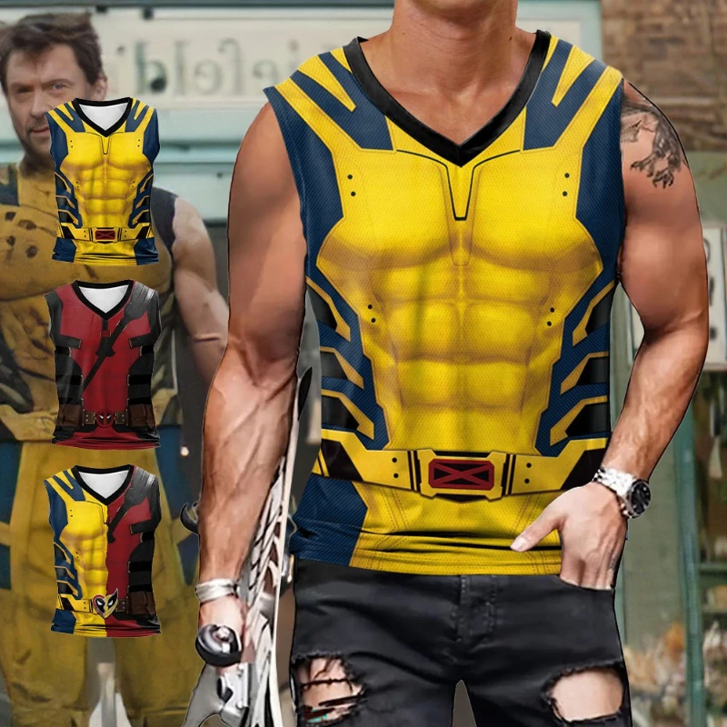 

Дэдпул косплей Росомаха косплей супергерой жилет с принтом комиксов компрессионные топы для тренировок фестиваль карнавальные топы для вечеринок