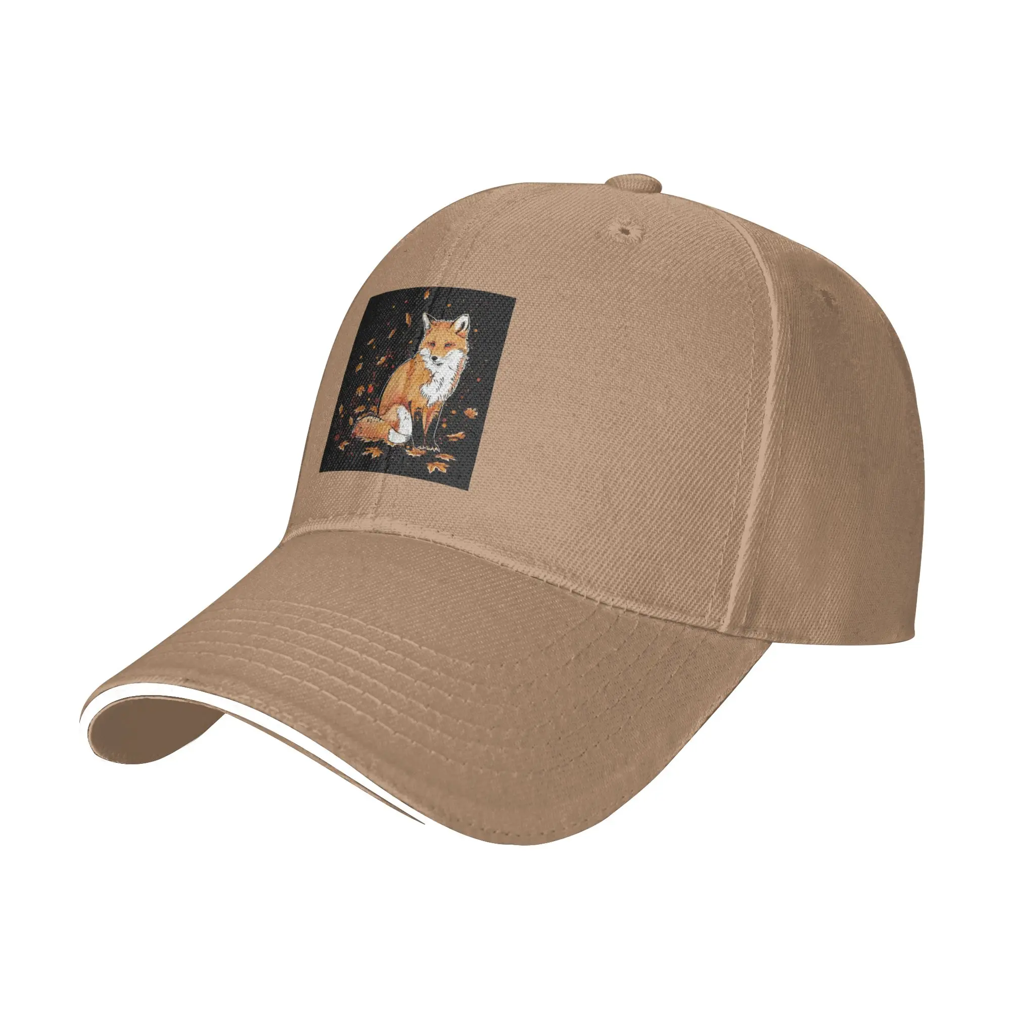 Fox in the snow Classic Cap Fashion Baseball Caps Adjustable Hat Hip Hop Summer Unisex Baseball Hats Customizable Polychromatic