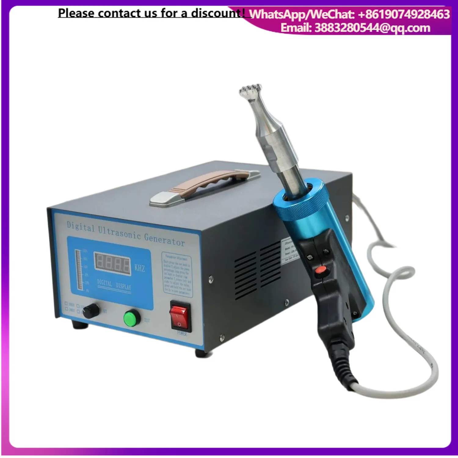 KH-28KHZ Ultrasonic Welding Machine - High-Frequency Manual Tool, Stable Ceramic Sensor & Portable Handle