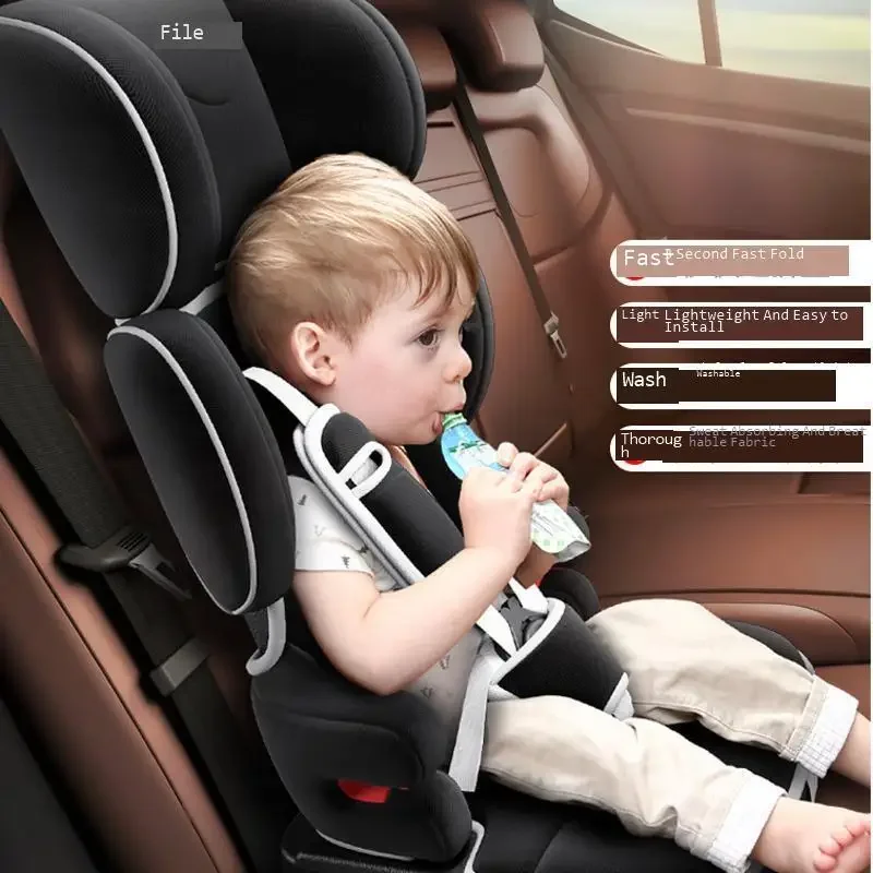 Child safety seat for car use, simple and portable folding car universal, 7 months -12 years old, 4 baby seats, 3