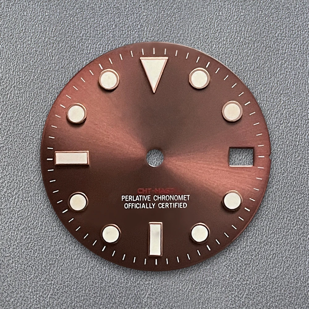 عالية الجودة 28.5 مللي متر S شعار NH35 الطلب أشعة الشمس YT-M الطلب مناسبة لحركة NH35/NH36/4R/7S الجليد الأزرق مضيئة NH35 اكسسوارات